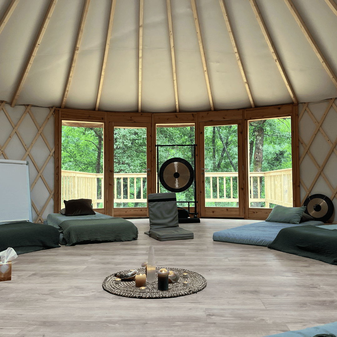 Het interieur van de retreat